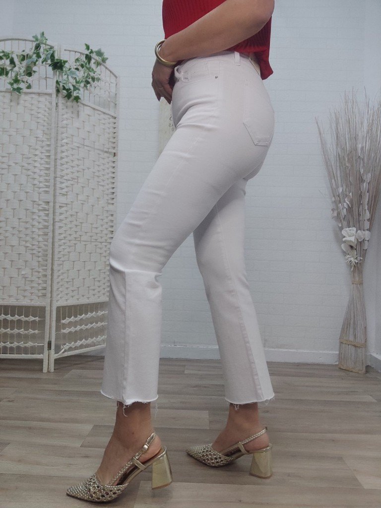 PANTALON FLARED BLANCO.
