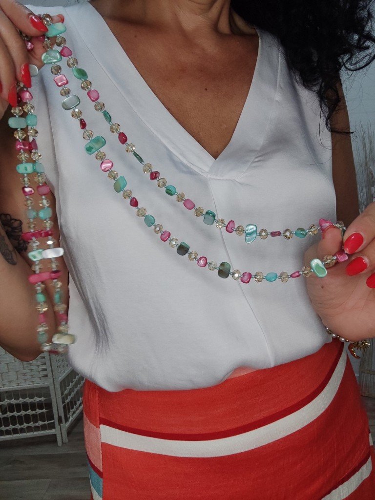 COLLAR PIEDRAS  COLORES.