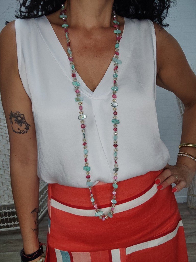 COLLAR PIEDRAS  COLORES.