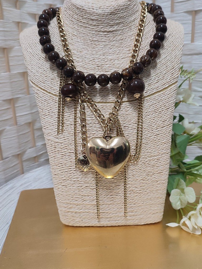 COLLAR DOBLE MARRON.