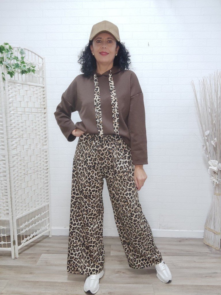 PANTALON PALAZO LEOPARDO.