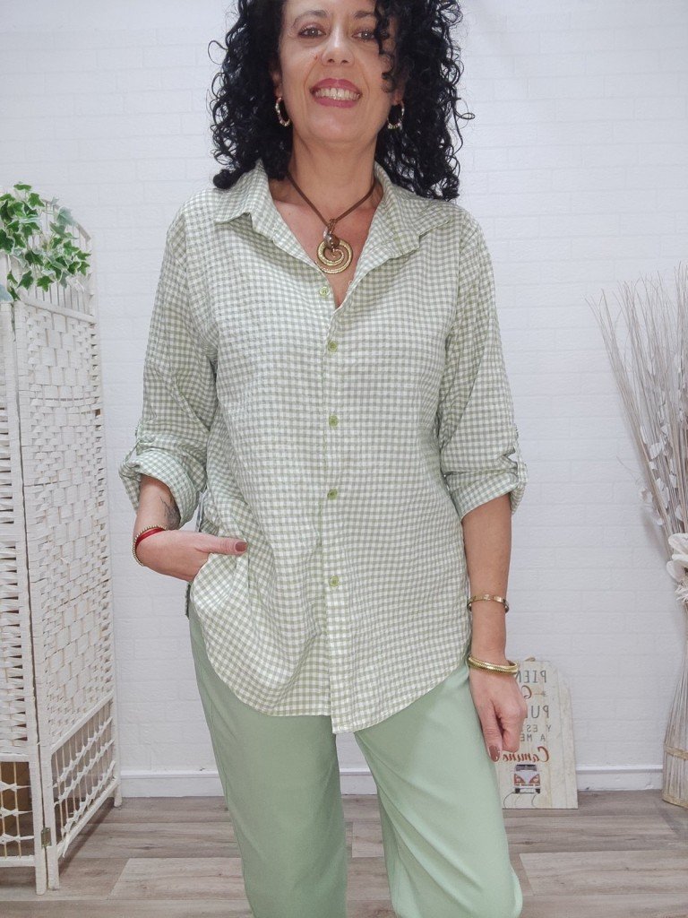 CAMISA VICHY VERDE.
