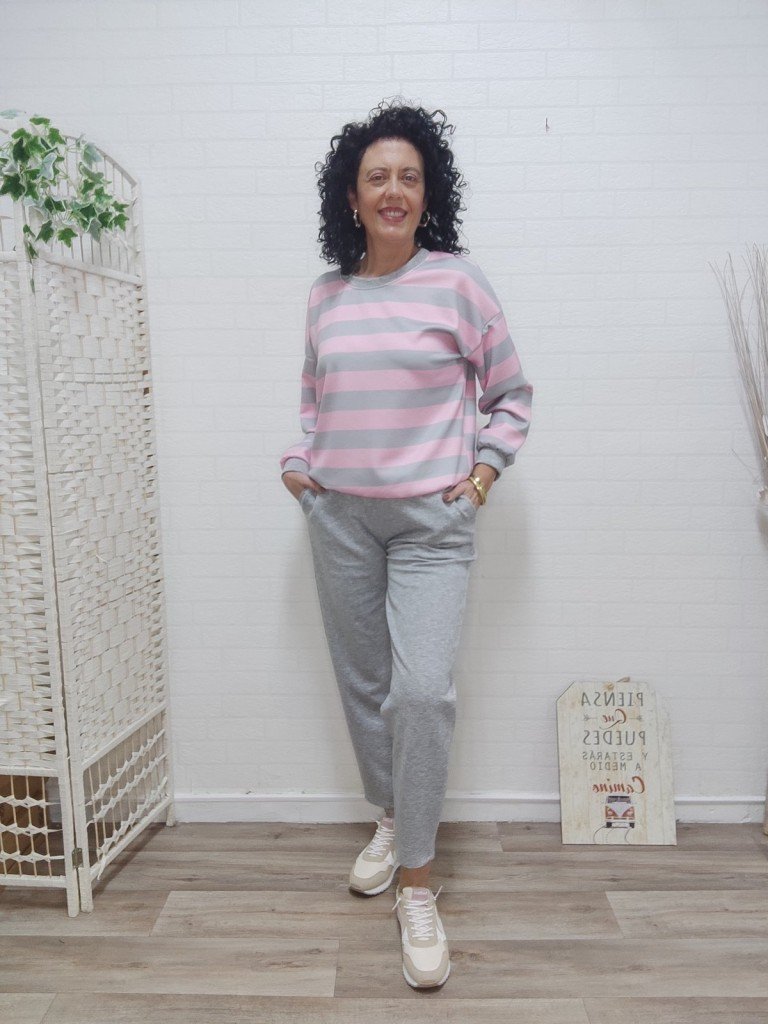 CONJUNTO RAYAS ROSA.