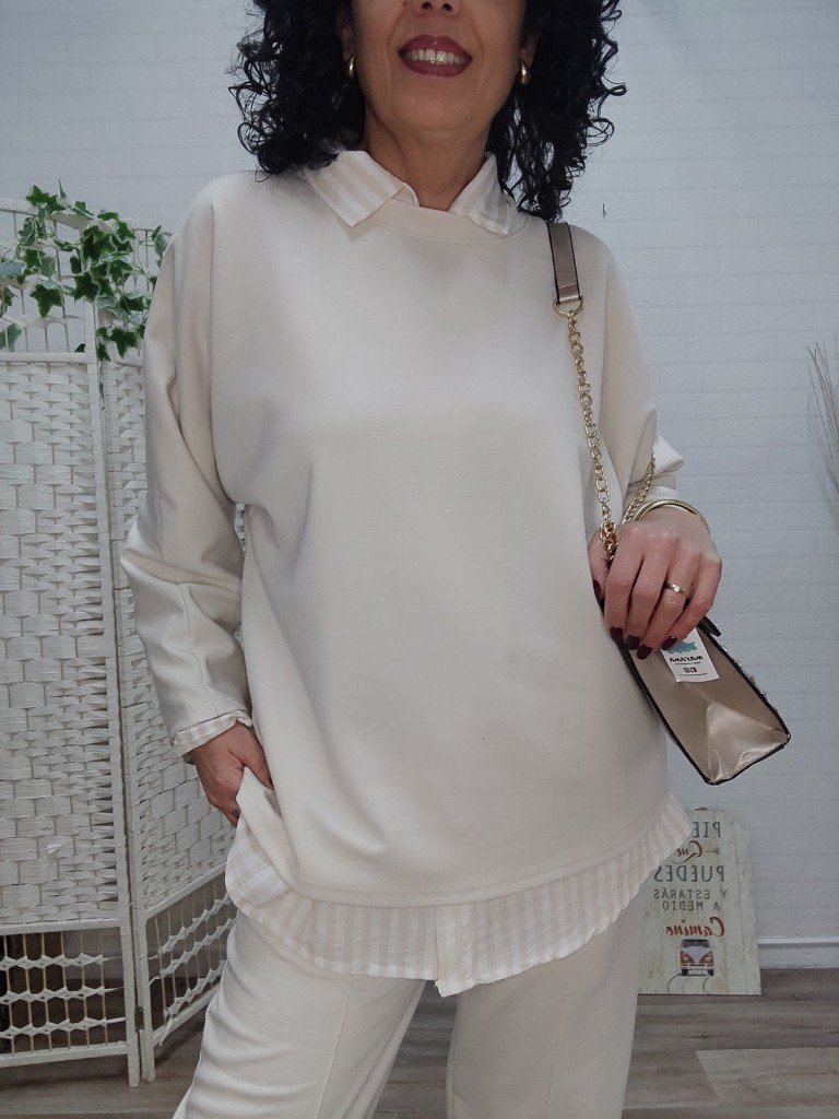 CONJUNTO ZARA BEIGE.