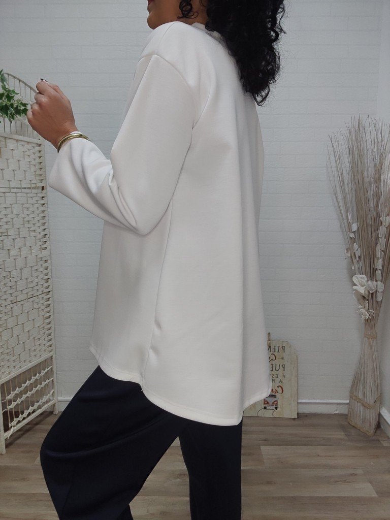 SUDADERA MOUSE BLANCA.