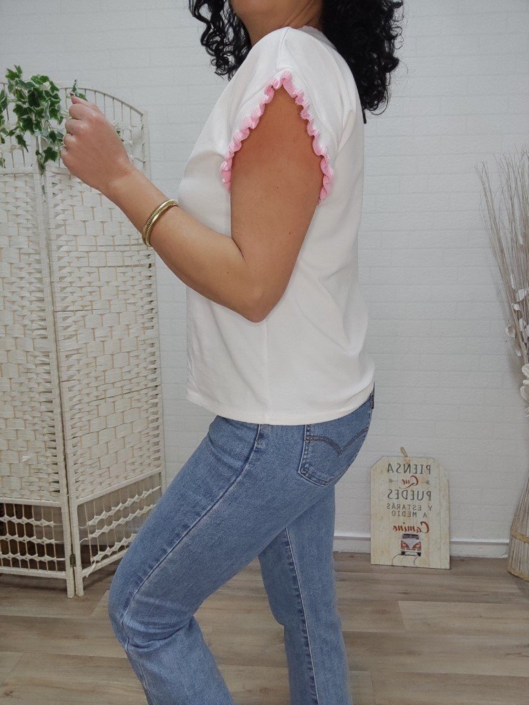 CAMISETA PERRITO ROSA.