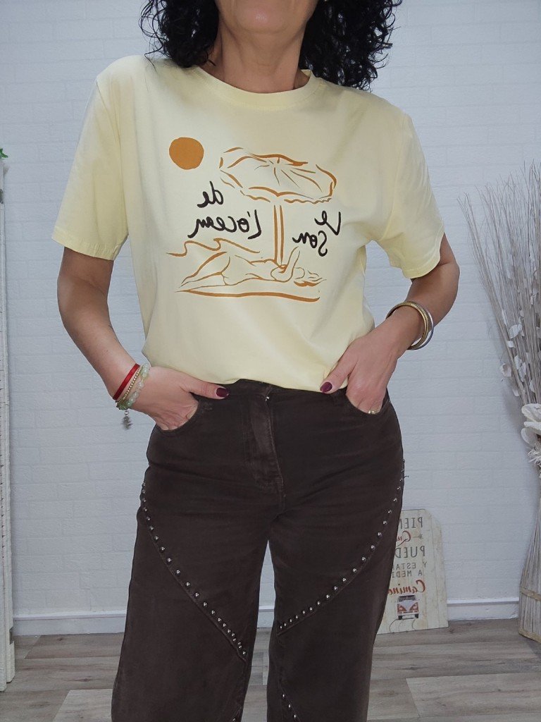 CAMISETA VERANO AMARILLA.