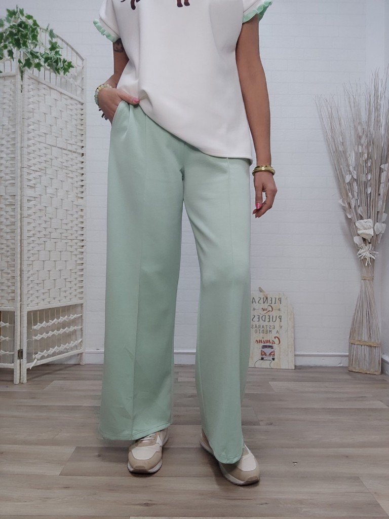 PANTALON TANIA TURQUESA.