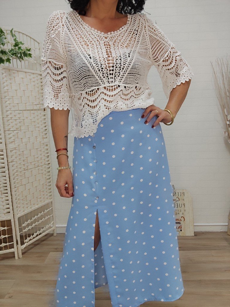 JERSEY CROCHET PASTORA BLANCO. 2