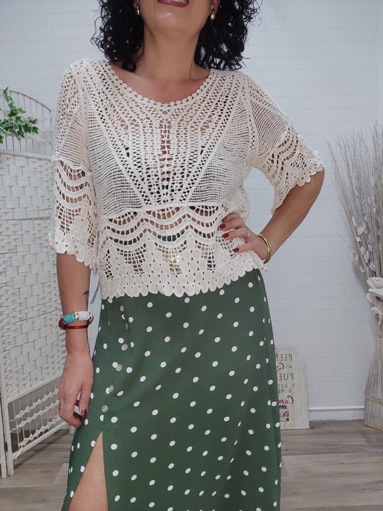 JERSEY CROCHET PASTORA BEIGE.