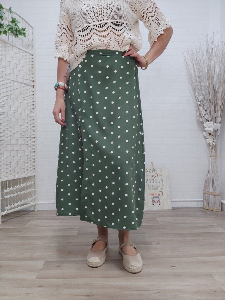 FALDA LUNARES VERDE.