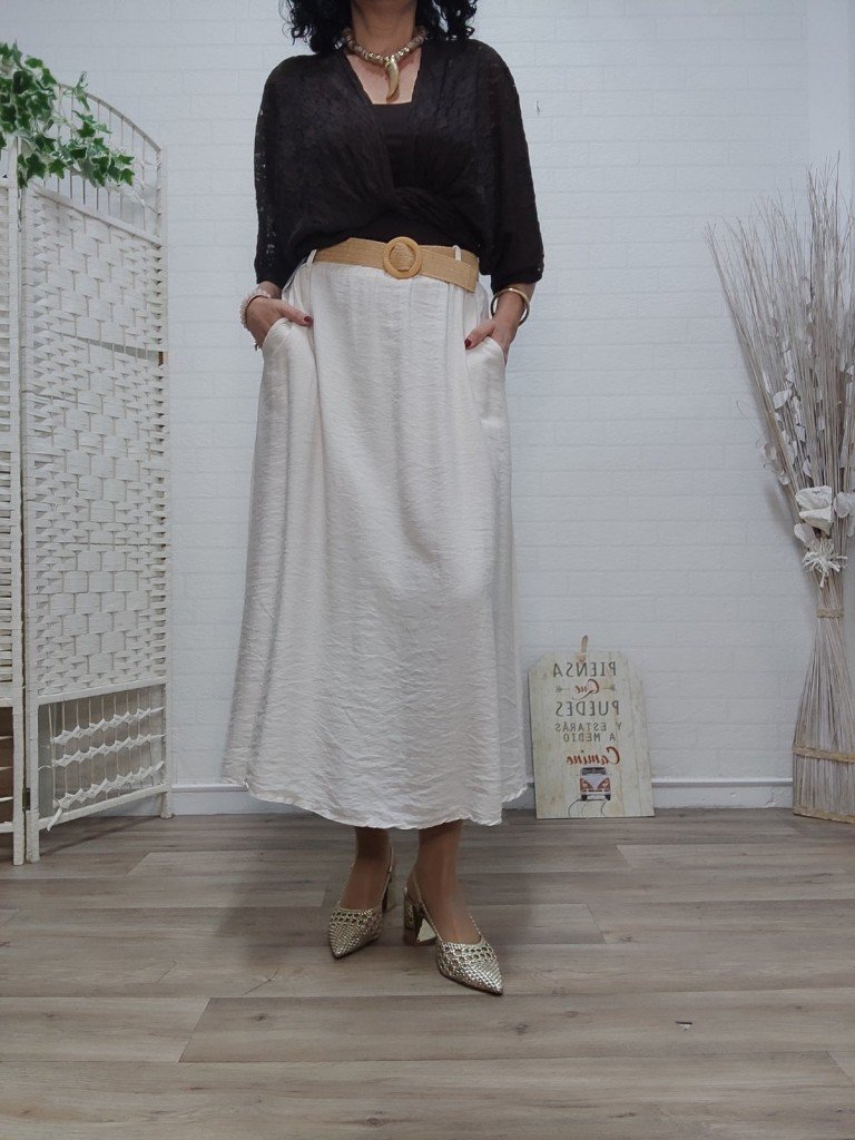 FALDA ISA BEIGE.