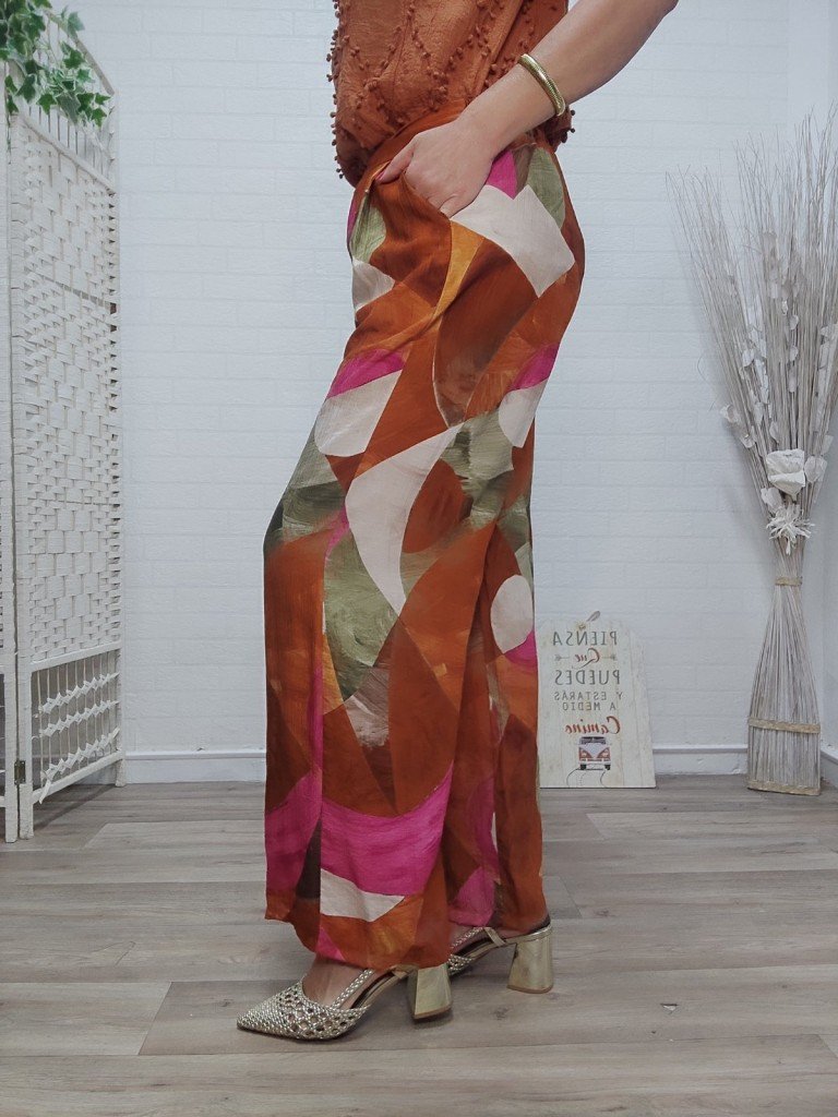 PANTALON ACUARELA NARANJA. 2