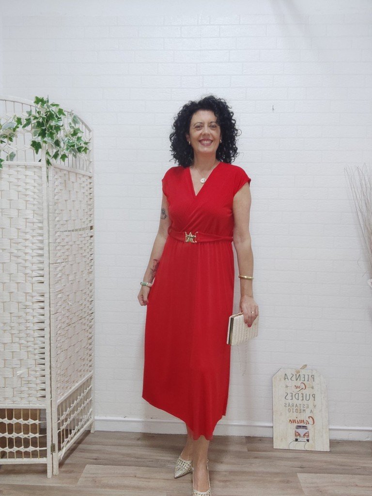 VESTIDO NATALIA ROJO.