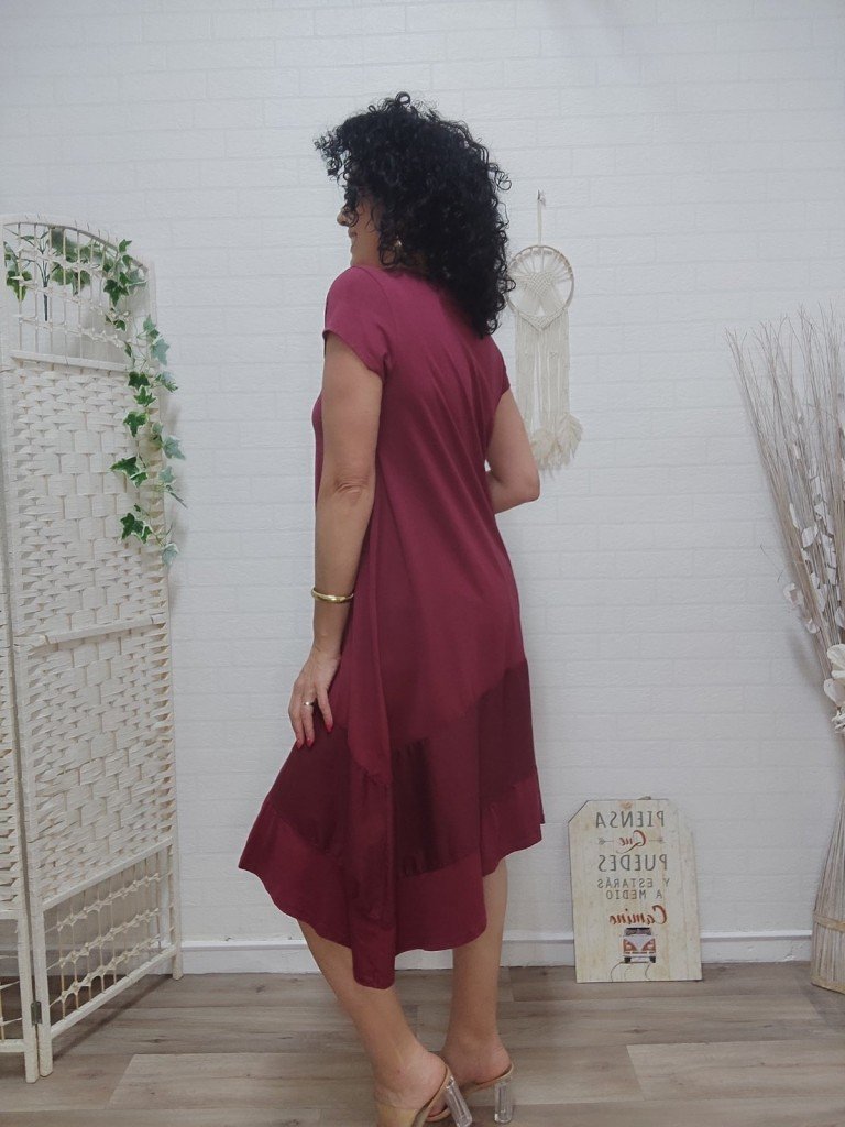 VESTIDO MARAVILLA BURDEOS.