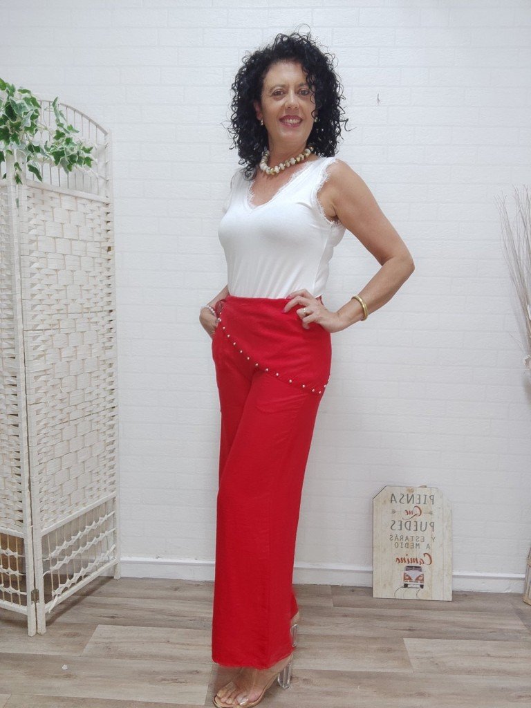 PANTALÓN TÚNEZ ROJO.