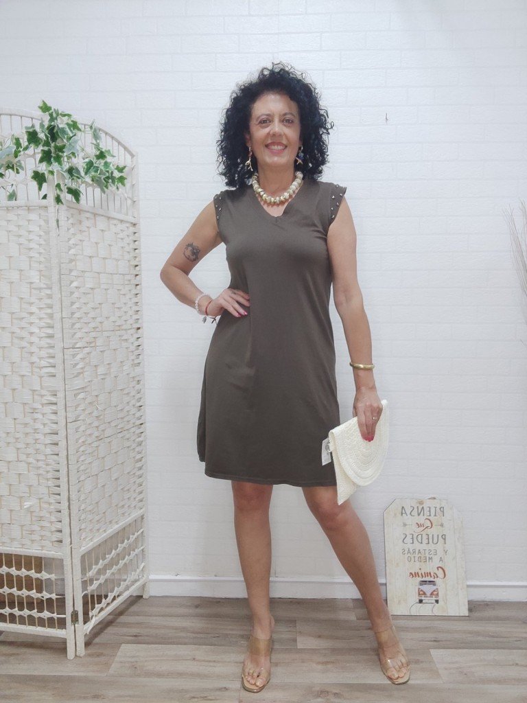 VESTIDO CÁDIZ MARRÓN.