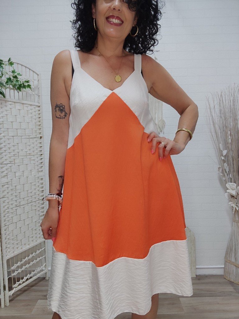 VESTIDO SARAYMA NARANJA.