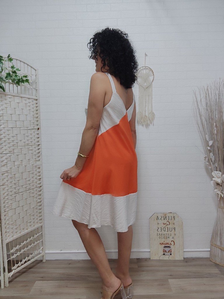 VESTIDO SARAYMA NARANJA.