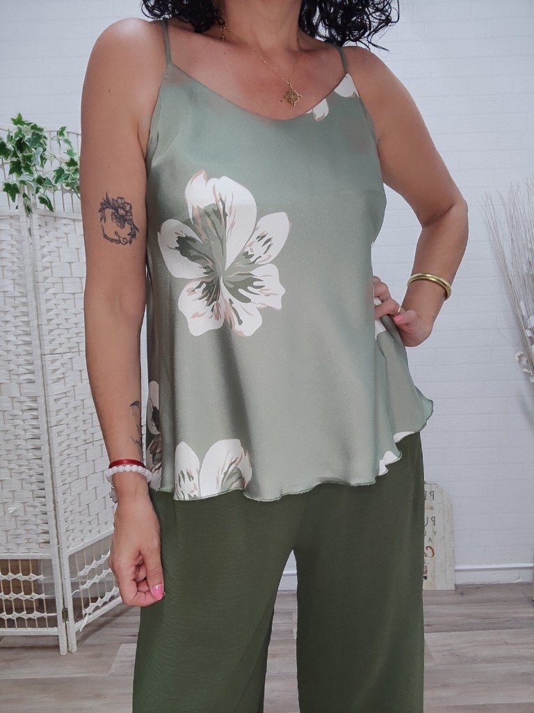 LENCERA FLOR VERDE.