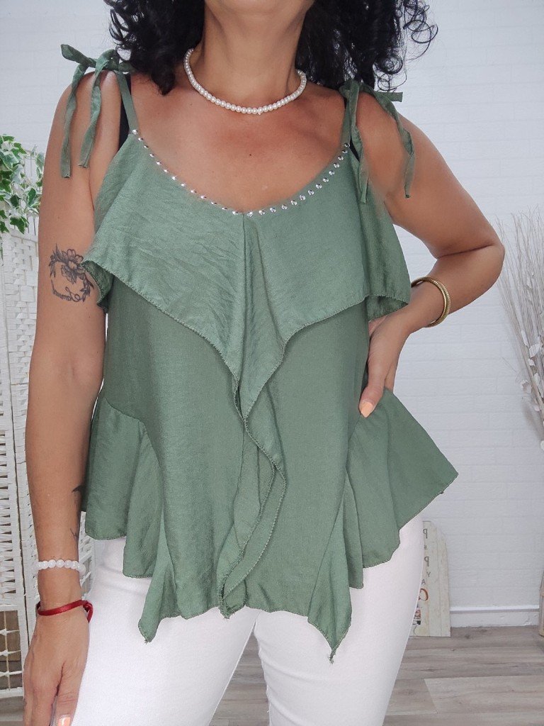 LENCERA TACHAS VERDE.