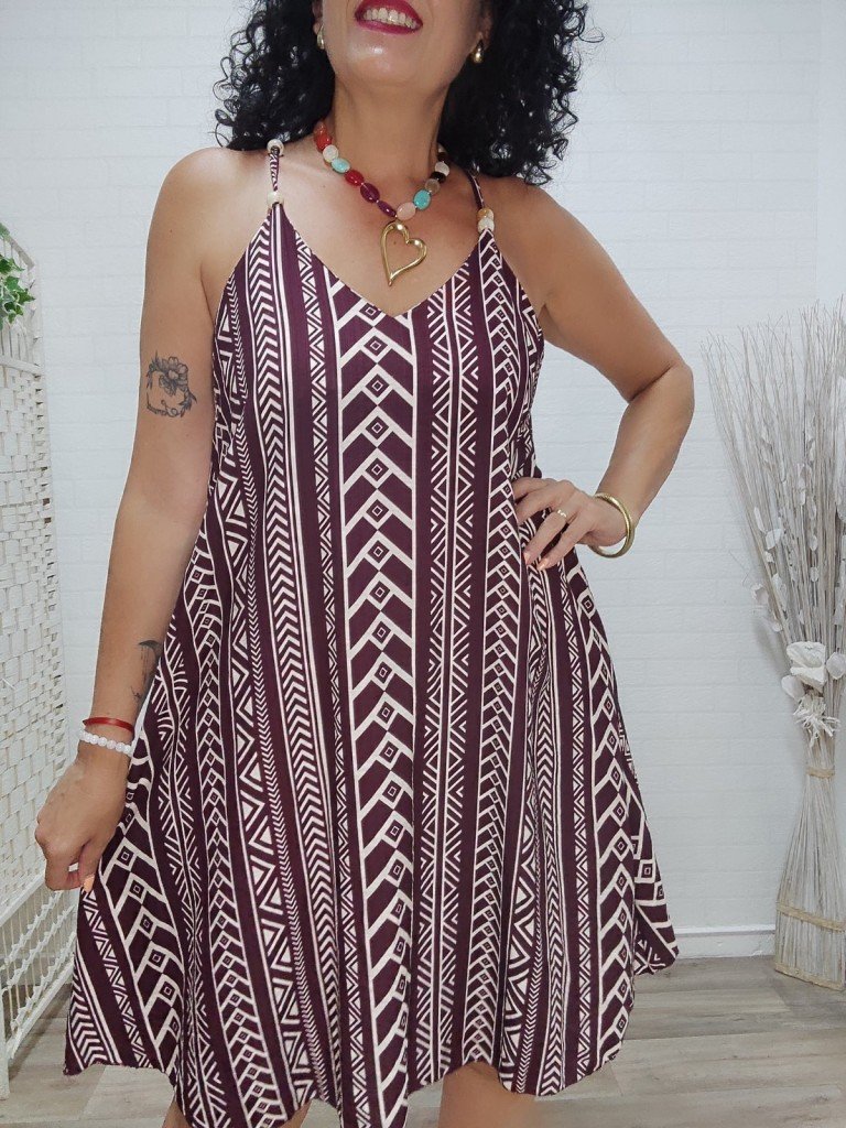 VESTIDO TAILANDIA BURDEOS.
