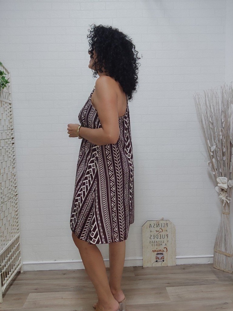 VESTIDO TAILANDIA BURDEOS.
