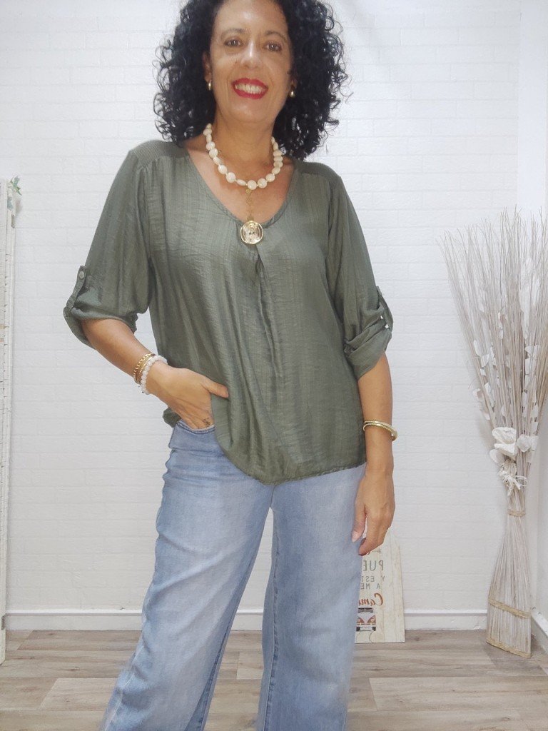 BLUSA SANTANDER VERDE.