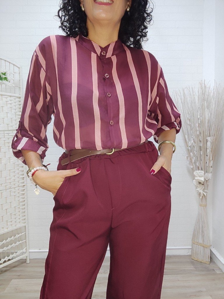 CAMISA  FLUIDA BURDEOS.