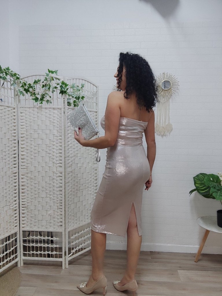 VESTIDO GOLTIER DORADO.