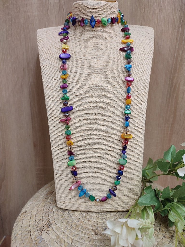 COLLAR PIEDRAS  COLORES.